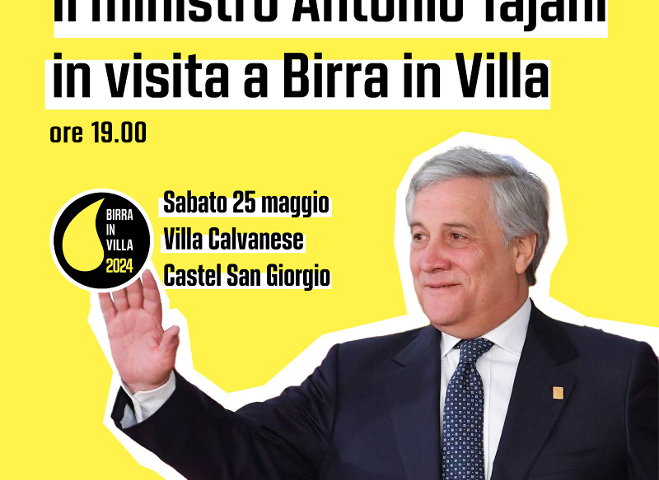 Una birra con Tajani: sabato sera il Ministro degli Esteri in visita a Villa Calvanese di Castel San Giorgio
