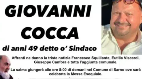 A Sarno spunta anche un manifesto funebre per il candidato sindaco sconfitto Giovanni Cocca